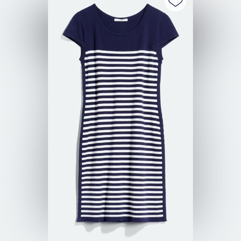 NWOT Navy and White Striped Knit Dress